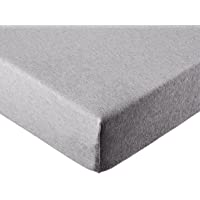 Amazon Basics - Sábana bajera de jersey jaspeado para cuna - Gris claro- 2 unidades